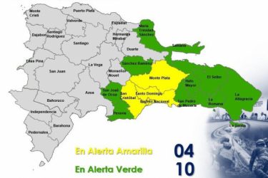 El COE pone bajo alerta a 14 provincias y el DN por lluvias