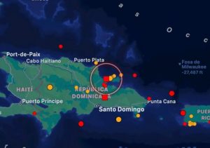 Temblor 4.1 sacude zonas de la RD la madrugada de este lunes Temblor 4.1 sacude zonas de la RD la madrugada de este lunes