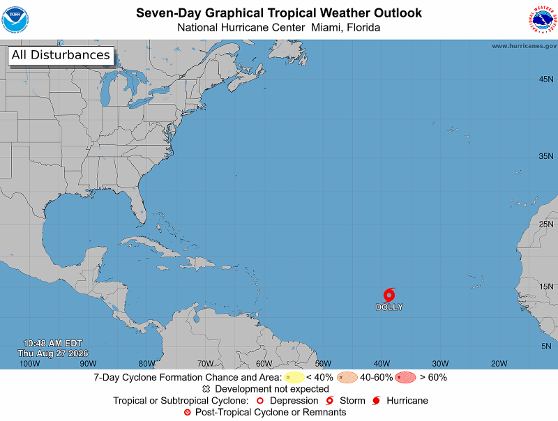 Se forma la tormenta tropical Dolly y avanza hacia el Caribe