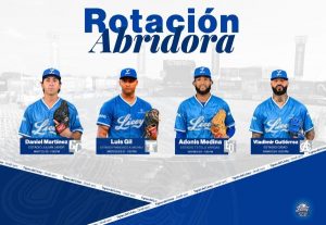 Licey anuncia rotación abridora para sus próximos 5 partidos