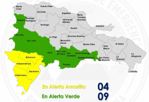COE coloca 13 provincias en alerta por lluvias de vaguada COE coloca 13 provincias en alerta por lluvias de vaguada